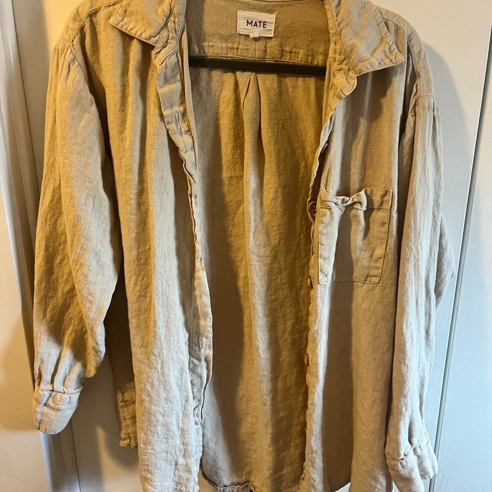 Mate Beige Button-Up Shirt